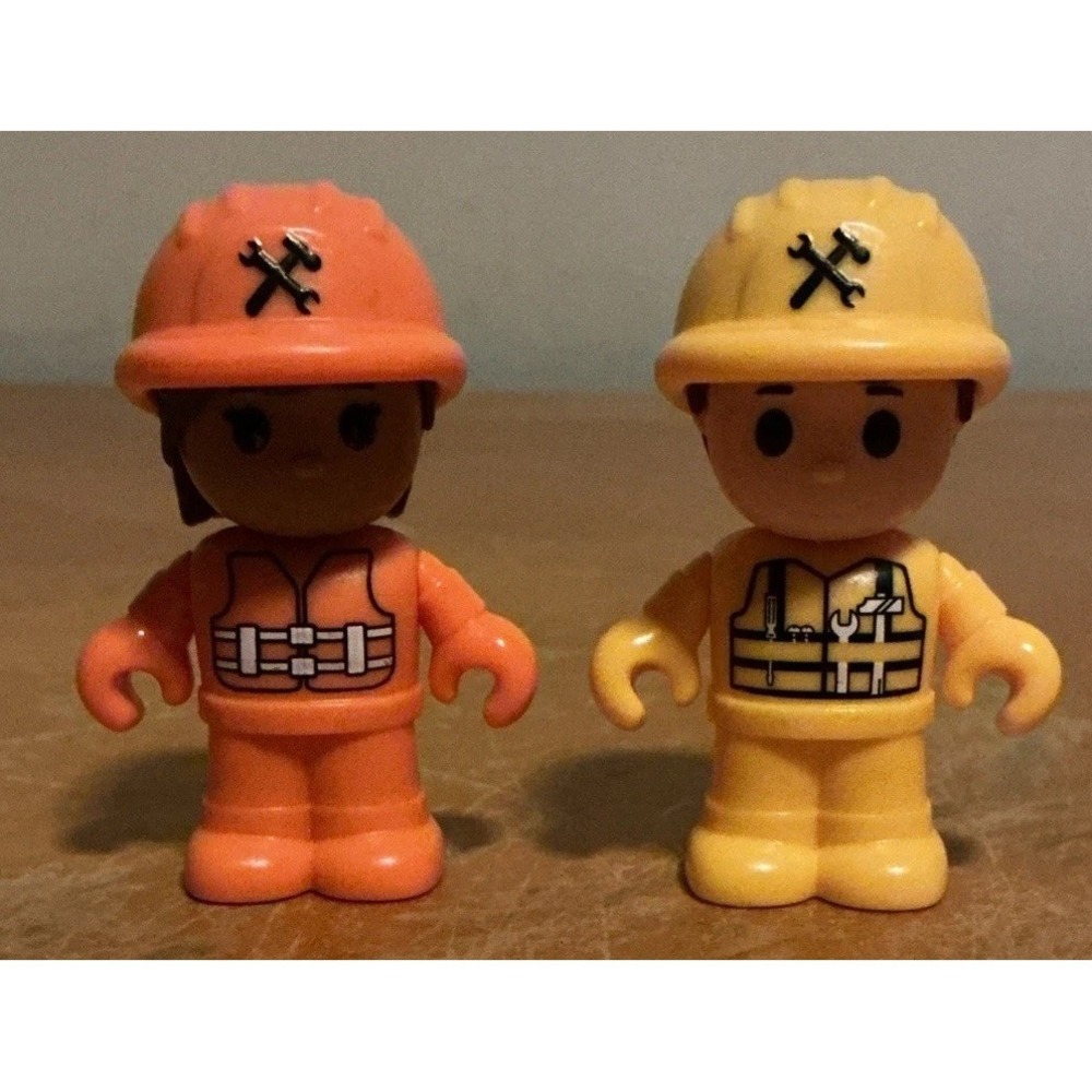 Toy Handyman Construction Worker Action Figures‎ Replacement Orange Yellow EUC